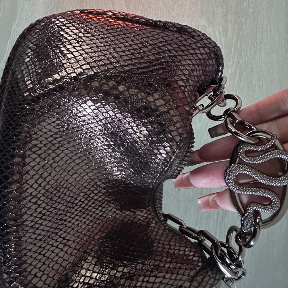 Elegant copper Snake-Patterned Women's Bag